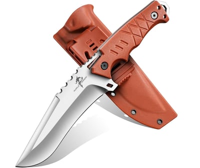 Purple Dragon Camping Knife with Sheath - D2 Steel Survival Knives for Bushcraft - Ergonomic G10 Handle Outdoor Survival Gear, Brown Pointed/Tanto- $24.99 + FREE Shipping