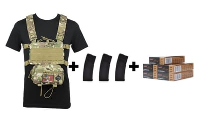 Rattlesnake Tactical Micro Chest Rig +3 Magpul PMAGs w/PMC Bronze 223 Rem 55 Gr FMJ BT 100 Rounds - $94.99 after Code: 5PTODAY