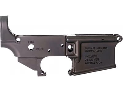 Radical Firearms AR-15 Forged Stripped Lower Receiver, Rifle, Multi-Caliber, Black, Hardcoat Anodized, 7075-T6 Aluminum - $49.99 