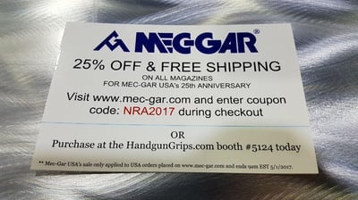 Mec-Gar Magazines - 25% Off And Free Shipping With Code "NRA2017"