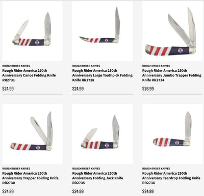 Rough Rider USA 250th Anniversary Series - from $24.99 (Free S/H over $95, excl. Ammo, Flamm.)