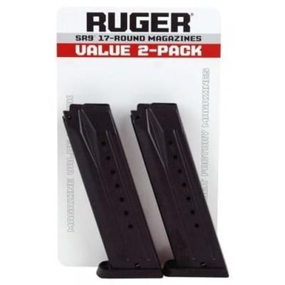 Ruger SR9/SR9c/9E Magazine 9mm 17Rd Value 2-Pack - $38.39 ($9.99 S/H on Firearms / $12.99 Flat Rate S/H on ammo)