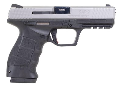 SAR USA SAR9 4.4" 9mm 17rd O.R. Pistol, Black/SS - $249.99 