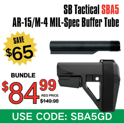 SB SBA5 Tactical Pistol Stabilizing Brace Black+ FREE Buffer Tube - $109.99