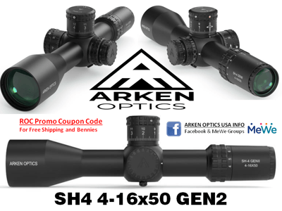Arken Optics USA - NEW SH4 GEN2 4-16x50 MOA/MIL VPR reticle with Illumination - $399.99 