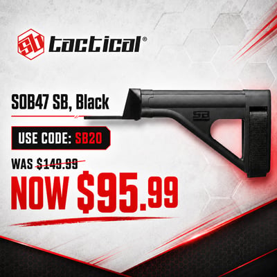 Tactical Pistol Stabilizing Brace for AK-type Platforms SOB47 SB, Black - $95.99(CODE:SB20)