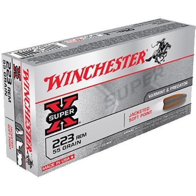 Win Ammo Super X 223 Rem/5.56 Nato Pointed Soft Point 55 Gr - $22.50