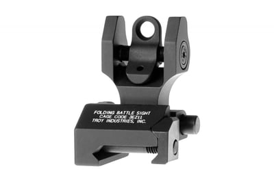 Troy Industries Rear Folding BattleSight - Round Aperture - Black - $64.99