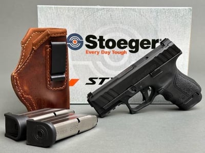 Stoeger STR-9SC 9mm Optic Ready Black Sub-Compact 3.54" Pistol w/(1) 13 Rd Mag + (2) 10rd Mags + Leather IWB Holster - $349 FREE Shipping! 