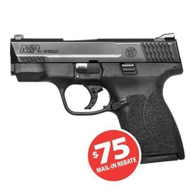 SMITH & WESSON MP45 Shield 45ACP 3.3" Blk 7rd No Thumb Safety - $484.76 (Free S/H on Firearms)
