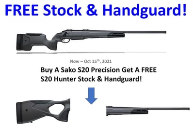 Sako S20 Precision 6.5 Creedmoor With 24" Fluted Barrel + FREE Sako S20 Hunter Stock & Handguard (Worth Over $300) Email For Price - $1470 S/H $14.95