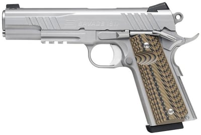 Savage 1911 Stainless 9mm 5" Barrel 10-Rounds Tan Grips - $820.99