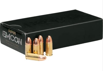 HPR EMCON 9mm 147 Grain TMJ Suppressor Specific Ammunition 50 Rnds - $21.99 (Free Shipping over $50)
