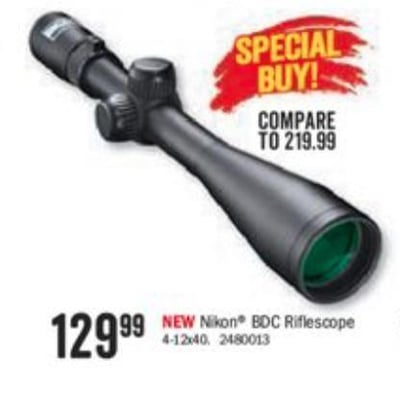 Nikon BDC Riflescopes 4-12x40 - $129.99 (Free S/H over $50)