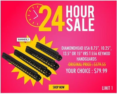 Diamondhead USA 8.75", 10.25", 13.5", 15" VRS T-556 KeyMod Handguards - $178.99