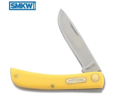 Imperial Schrade Small Farmer's Folder 3.625" with Yellow Composition Handle and 7Cr17MoV Stainless Steel Plain Edge - $5.75 (Free S/H over $75, excl. ammo)