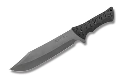 Schrade Leroy Bowie with TPE Handles and Titanium Coated 8Cr13MoV High Carbon Stainless Steel 10.75" Clip Point Plain - $45.22 (Free S/H over $75, excl. ammo)