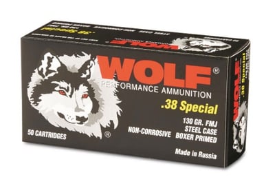 Wolf .38 Special FMJ 130 Grain 1000 Rounds - $208.99 (Buyer’s Club price shown - all club orders over $49 ship FREE)