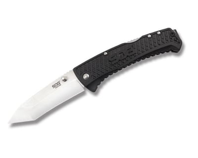 SOG Traction Lockback with Black Glass Reinforced Nylon Handles and Satin Finish 5Cr13MoV Stainless Steel 3.31” Tanto - $9.99 (Free S/H over $75, excl. ammo)