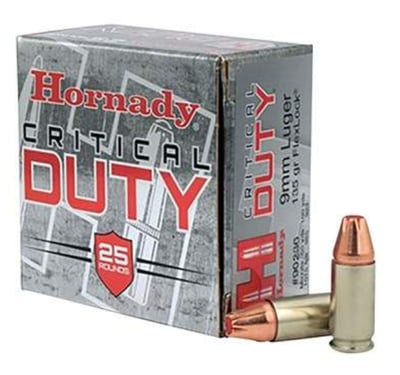 Hornady Critical Duty Ammo 9mm 135gr Flexlock 250 Rnd - $228.59 with code "WLS10"