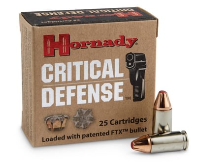Hornady 9mm 115gr FTX Critical Defense 25rds - $21.99