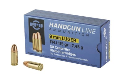 PPU Handgun Line, 9mm, FMJ, 115 Rounds, 50 Rounds - $11.39 (Buyer’s Club price shown - all club orders over $49 ship FREE)