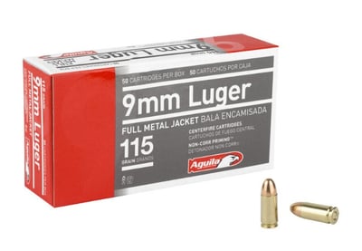 Aguila 9mm 115 Grains FMJ 50 Rounds - $25.89 (Free S/H over $49 + Get 2% back from your order in OP Bucks)