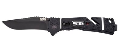 SOG Trident Elite Black Coated AUS-8 Stainless Steel 3.688" Drop Point Plain Edge - $39.99 (Free S/H over $75, excl. ammo)