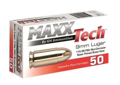 MAXXTech 9mm FMJ 115 Grain 50 Rounds - $14.24 (Buyer’s Club price shown - all club orders over $49 ship FREE)