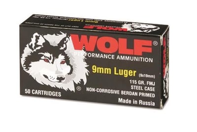 Wolf 9mm FMJ 115 Grain 250 Rounds - $123.49 (Buyer’s Club price shown - all club orders over $49 ship FREE)
