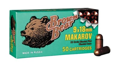 Brown Bear 9x18mm Makarov FMJ 94 Grain 1,000 Rounds - $261.24 (Buyer’s Club price shown - all club orders over $49 ship FREE)