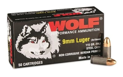 Wolf Performance 9mm 115 GR 1000 Rnd FMJ - $287.99 after code "WLS10"