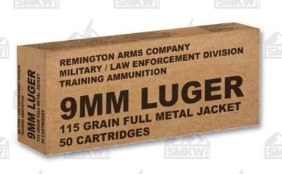 Remington 9mm 115 Grain FMJ 50 Rounds - $11.99