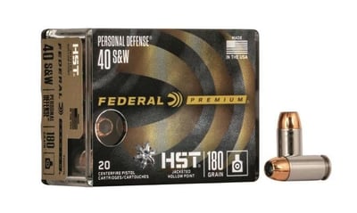 Federal Premium Personal Defense .40 S&W HST 180 Grain 20 Rounds - $24.22 (Buyer’s Club price shown - all club orders over $49 ship FREE)