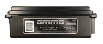 Ammo Inc. Range Pack .300 AAC Blackout BTHP Match 155 Grain 200 Rds. w/Ammo Can - $227.99 (Buyer’s Club price shown - all club orders over $49 ship FREE)