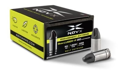 NovX Engagement Extreme Ammo 9mm +P 65 Grain Fluted 20 Rounds - $14.99
