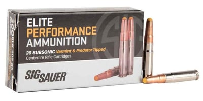 Sig Sauer Nickel-Plated Elite Hunter Tipped 300 AAC Blackout 205gr JHP Rifle Ammo 20 Rounds - $35.97  (Free S/H over $49)