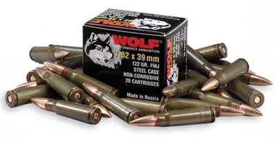 Wolf 7.62x39mm 122 Gr FMJ 1000 Rounds - $379.99 (Buyer’s Club price shown - all club orders over $49 ship FREE)