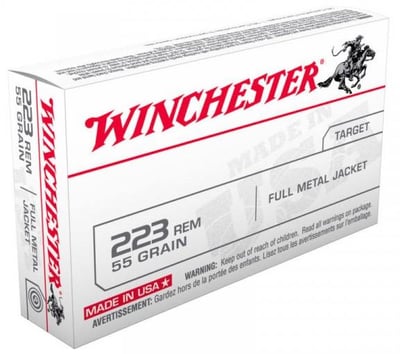 Winchester USA Target Rifle 223 Rem 55 gr FMJ (Box/20) - $11.9