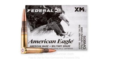 Federal American Eagle .50 BMG 660 Grain FMJ 10 Rds - $49.99