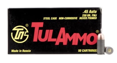 Tulammo Handgun 45 ACP 230gr FMJ 500rnd Case - $209.44 