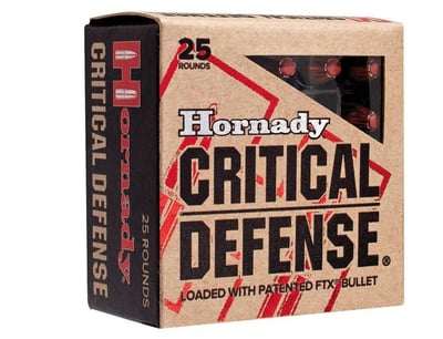 Hornady Critical Defense 9mm 115 Grain Flex Tip Expanding PTFB 25 Rounds - $16.99