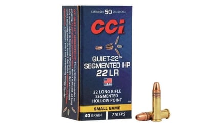 CCI Quiet-22 .22LR Segmented Hollow Point 40 Grain 50 Rounds - $6.83 (Buyer’s Club price shown - all club orders over $49 ship FREE)