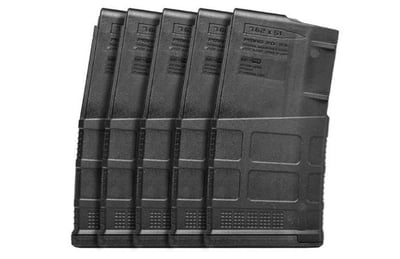 Magpul PMAG 20-round Non-Window M3 LR-308 Black (5 Pack) - $76.25  (Free Shipping over $100)