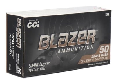 CCI Blazer Brass 9mm 115gr FMJ 1000rd Case - $308.99