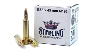 Sterling 5.56x45mm M193 55 Grain FMJ 30 Rounds - $14.49