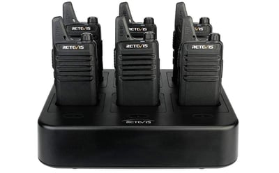 Retevis RT22 Walkie Talkies Rechargeable Hands Free 2 Way Radios Two-Way Radio(6 Pack) with 6 Way Multi Gang Charger - $129.99 (Free S/H over $25)