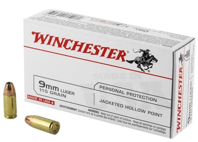 Winchester USA 9mm 115 Grain Jacketed Hollow Point 1000 Rounds - $360 (Free S/H)