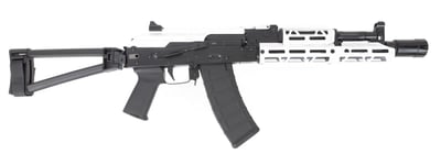 PSA AK-105 Triangle Side Folding Pistol with White JL Billet Rail, White Picatinny Railed Dust Cover, Toolcraft Bolt, Trunnion, and Carrier - $1199.99