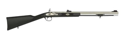 Traditions Deerhunter Flintlock Muzzleloading Rifle 50 Caliber 24" Cerakote Barrel Synthetic Stock Black - $291.86 